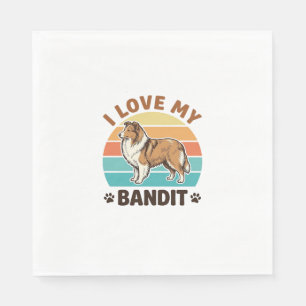 Serviette En Papier Nom de chien personnalisé Design Rétro Coucher de
