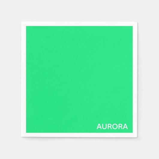Serviette En Papier Nom de couleur verte Aurora (Devant)