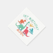 Serviette En Papier Nom de dinosaure d'anniversaire (Coin)