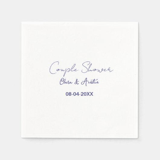 Serviette En Papier nom de douche de couple date violet tendance simpl (Devant)