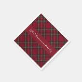 Serviette En Papier Nom de famille de Noël rouge et vert (Coin)