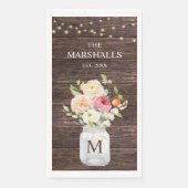 Serviette En Papier Nom de famille en monogramme floral pot Mason rust (Devant)