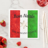 Serviette En Papier Nom de famille italien Buon Natale Drapeau Noël (En situation)