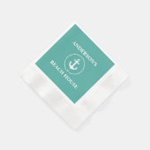 Serviette En Papier Nom De Famille Nautique Beach House Cocktail (Coin)