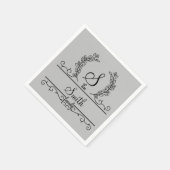 Serviette En Papier Nom de famille personnalisé monogramme (Coin)