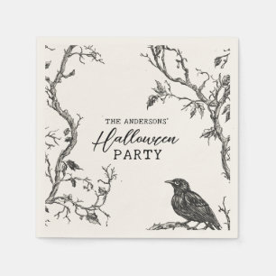 Serviette En Papier Nom de famille Vintage gothique Halloween Party