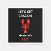 Serviette En Papier Nom de la citation de la fête du homard rouge noir (Devant)