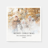 Serviette En Papier Nom de la famille Année Joyeux Noël (Devant)