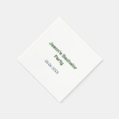 Serviette En Papier Nom de la fête de Bachelor date simple minimal mei (Coin)