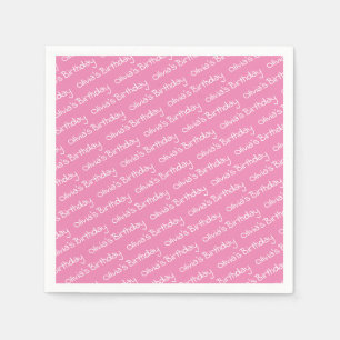 Serviette En Papier Nom de la fille personnalisée Anniversaire Parti r