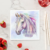 Serviette En Papier Nom de la licorne rose pourpre (En situation)