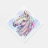 Serviette En Papier Nom de la licorne rose pourpre (Coin)