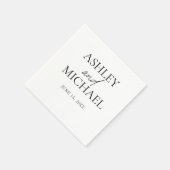 Serviette En Papier Nom de la mariée et de la mariée Date minimale du  (Coin)