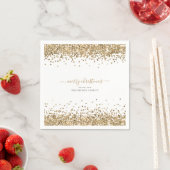 Serviette En Papier Nom de la Parties scintillant d'or Joyeux Noël bla (En situation)