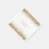 Serviette En Papier Nom de la Parties scintillant d'or Joyeux Noël bla (Coin)