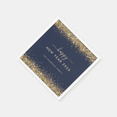 Serviette En Papier Nom de la Parties scintillant d'or Marine Bleu Bon (Coin)