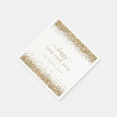 Serviette En Papier Nom de la Parties scintillant d'or White Happy New (Coin)