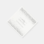 Serviette En Papier Nom de la Parties scintillant en argent Joyeux Noë (Coin)