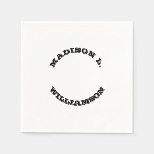 Serviette En Papier Nom de la Personnaliser dernières lettres courbes