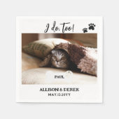 Serviette En Papier Nom de l'animal Chien Chat Personnalisé Photo Amus (Devant)