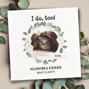 Serviette En Papier Nom de l'animal Chien Chat Photo personnalisée Mar