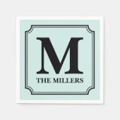 Serviette En Papier Nom de l'Arrière - plan de couleur modifiable Mono (Devant)