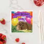 Serviette En Papier Nom de l'enfant Anniversaire Guinée Pig Party Ball (En situation)
