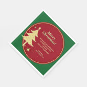 Serviette En Papier Nom de l'entreprise Message Rouge, Arbre de Noël O (Coin)
