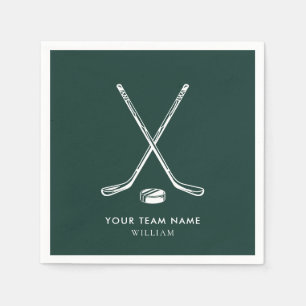 Serviette En Papier Nom de l'équipe personnalisée Hockey sur glace Gre