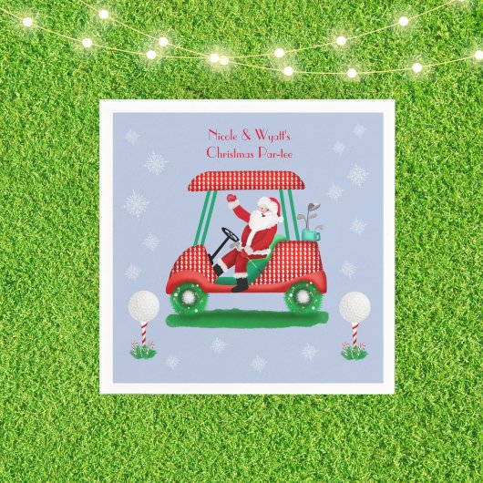 Serviette en papier nom de Noël de Santa dans le c