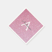 Serviette En Papier Nom de Parties scintillant rose (Coin)