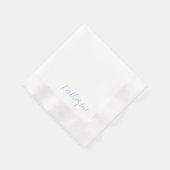 Serviette En Papier Nom de script moderne Douche bleu Dusty (Coin)