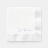 Serviette En Papier Nom de script moderne Douche bleu Dusty (Devant)