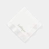 Serviette En Papier Nom de script moderne Moss Douche verte (Coin)