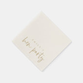 Serviette En Papier Nom de script Simple Gold pour enterrement de vie  (Coin)