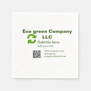 Serviette En Papier nom de société éco verte q r code site web email d