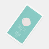 Serviette En Papier Nom des couples de coquilles de mariage de plage (Coin)