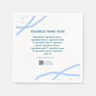 Serviette En Papier Nom d'ingrédient ajouter nom d'entreprise site Web