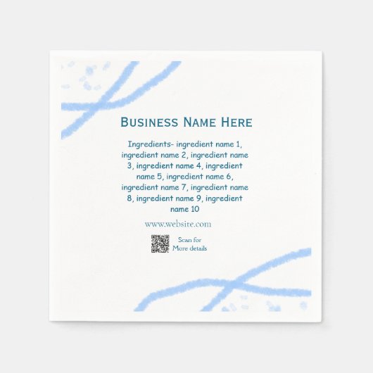 Serviette En Papier Nom d'ingrédient ajouter nom d'entreprise site Web (Devant)