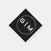 Serviette En Papier Nom d'initiales personnalisables (Coin)