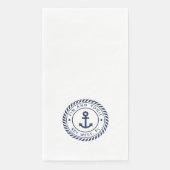Serviette En Papier Nom du bateau Ancre bleu marine (Devant)
