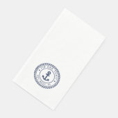 Serviette En Papier Nom du bateau Ancre bleu marine (Coin)