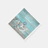 Serviette En Papier Nom du bateau nautique Ancre Bois rustique (Coin)