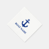 Serviette En Papier Nom du bateau nautique Ancre Cocktail blanc (Coin)