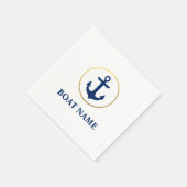 Serviette En Papier Nom du bateau nautique Ancre Cocktail blanc G (Coin)