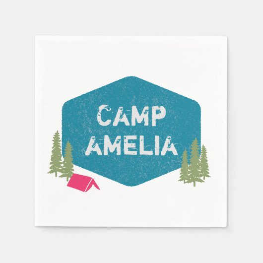 Serviette En Papier Nom du camp personnalisé unique Anniversaire Fête  (Devant)