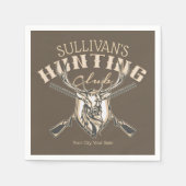 Serviette En Papier Nom du chasseur sur mesure Deer Trophy Rifle Hunte (Devant)