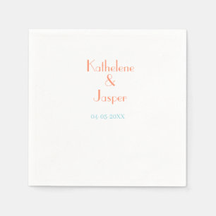 SERVIETTE EN PAPIER NOM DU COUPLE PECHE VERT DATE MARIAGE ROMANTIQUE É
