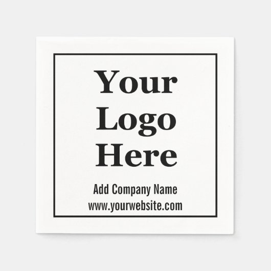 Serviette En Papier Nom du logo de l'entreprise Site Web noir et blanc (Devant)