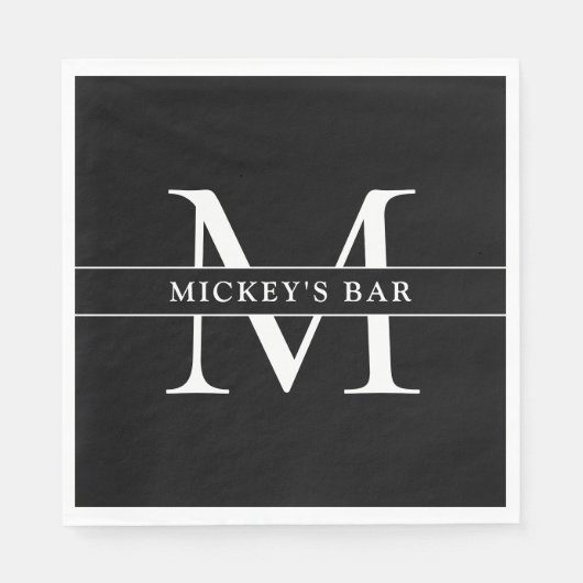 Serviette En Papier Nom du monogramme personnalisé (Devant)
